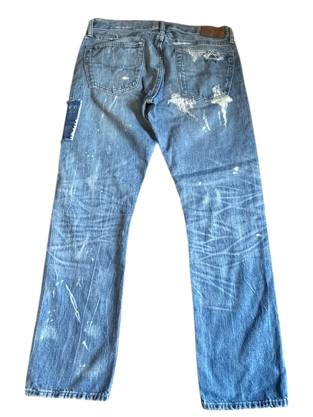 Polo Ralph Lauren Varick Slim Distressed Patchwork Jeans 32x30